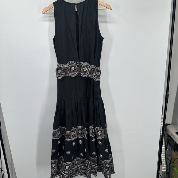 Vanessa Bruno Dresses & Skirts - Vanessa Bruno Sz36 Black Fit & Flare Midi Dress Alais Elegant Embroidered Dress